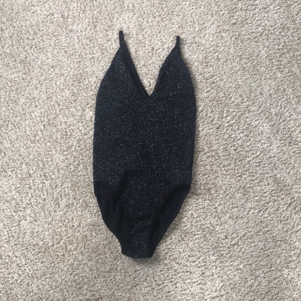 Urban Outfitters Women’s Black Sparkly Bodysuit